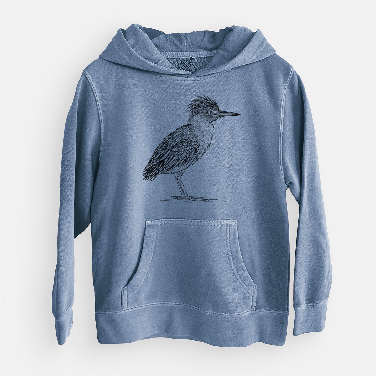 Green Heron - Butorides virescens - Youth Pigment Dyed Hoodie