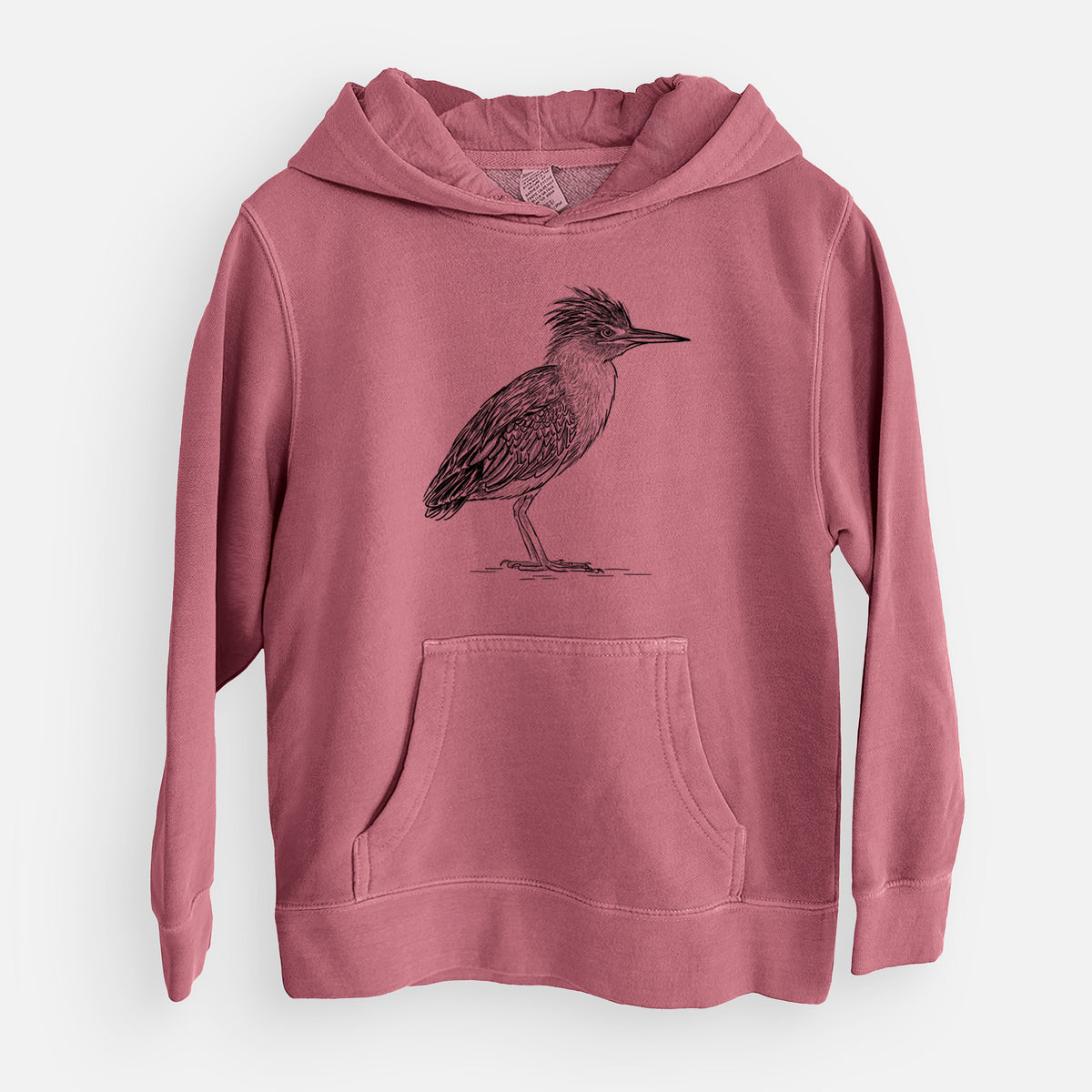Green Heron - Butorides virescens - Youth Pigment Dyed Hoodie