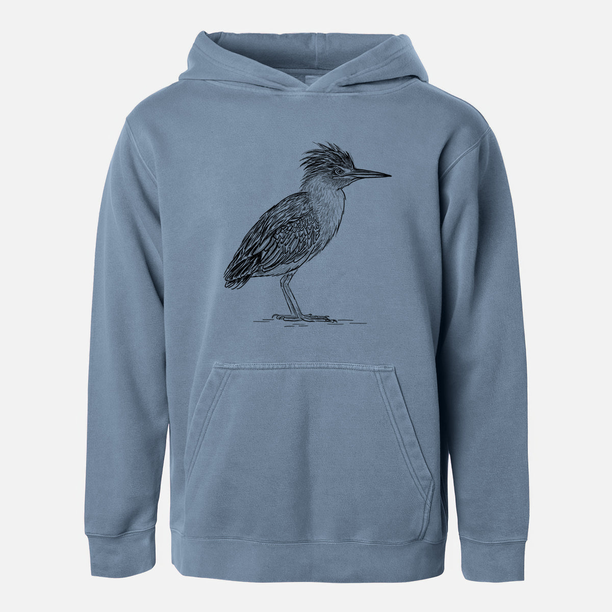 Green Heron - Butorides virescens - Youth Pigment Dyed Hoodie