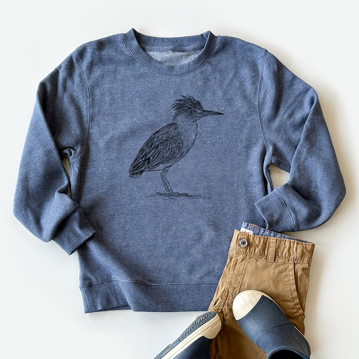 Green Heron - Butorides virescens - Youth Lightweight Crewneck Sweatshirt