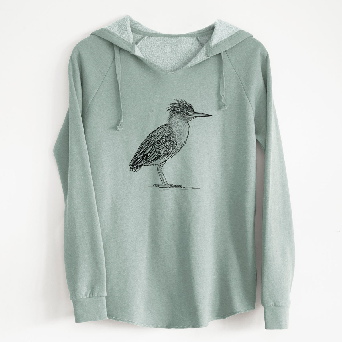 Green Heron - Butorides virescens - Cali Wave Hooded Sweatshirt