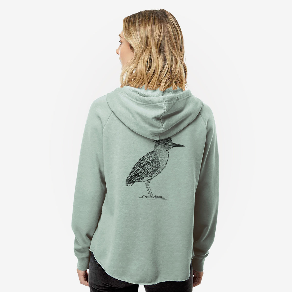 Green Heron - Butorides virescens - Women's Cali Wave Zip-Up Sweatshirt
