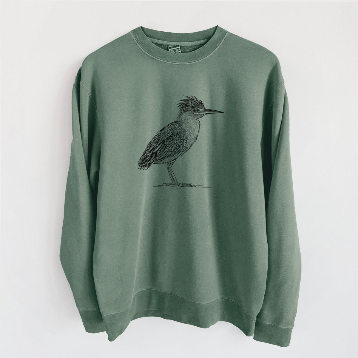 Green Heron - Butorides virescens - Unisex Pigment Dyed Crew Sweatshirt