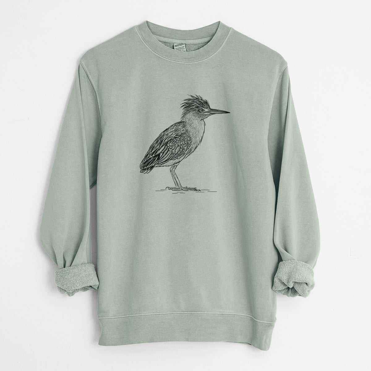 Green Heron - Butorides virescens - Unisex Pigment Dyed Crew Sweatshirt