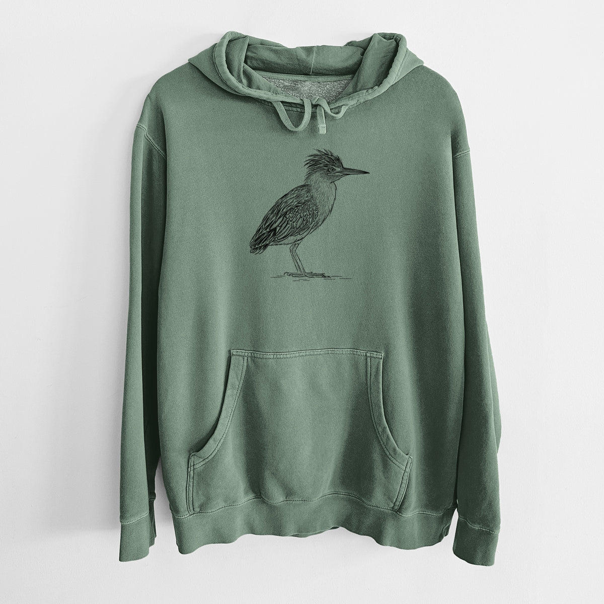 Green Heron - Butorides virescens - Unisex Pigment Dyed Hoodie
