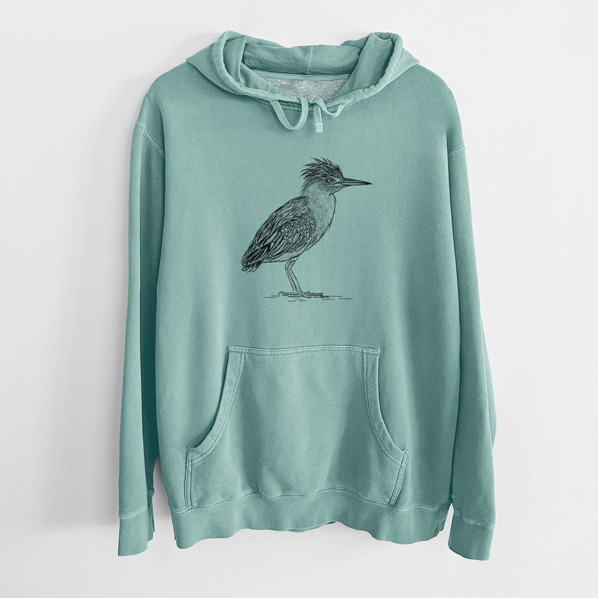 Green Heron - Butorides virescens - Unisex Pigment Dyed Hoodie
