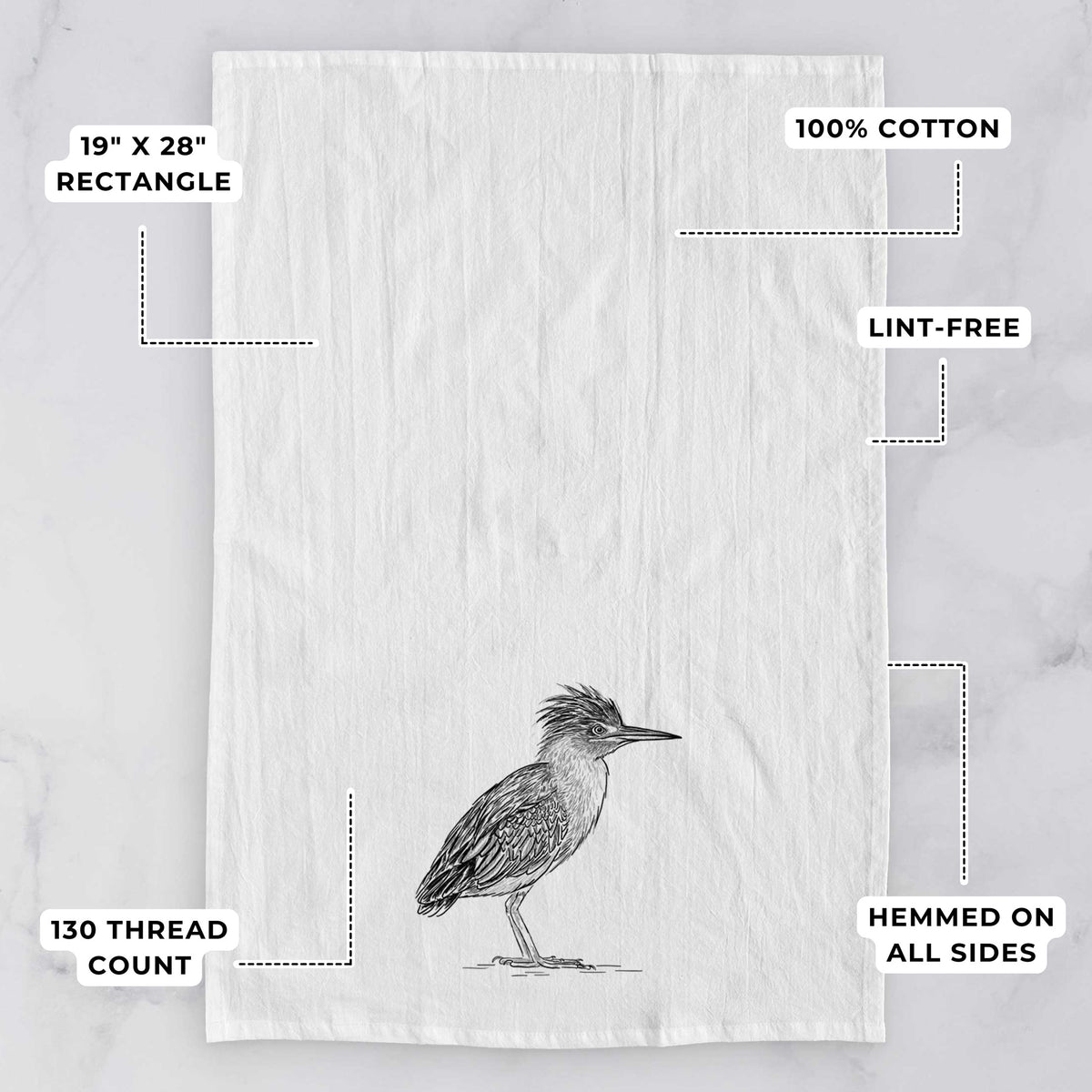 Green Heron - Butorides virescens Tea Towel