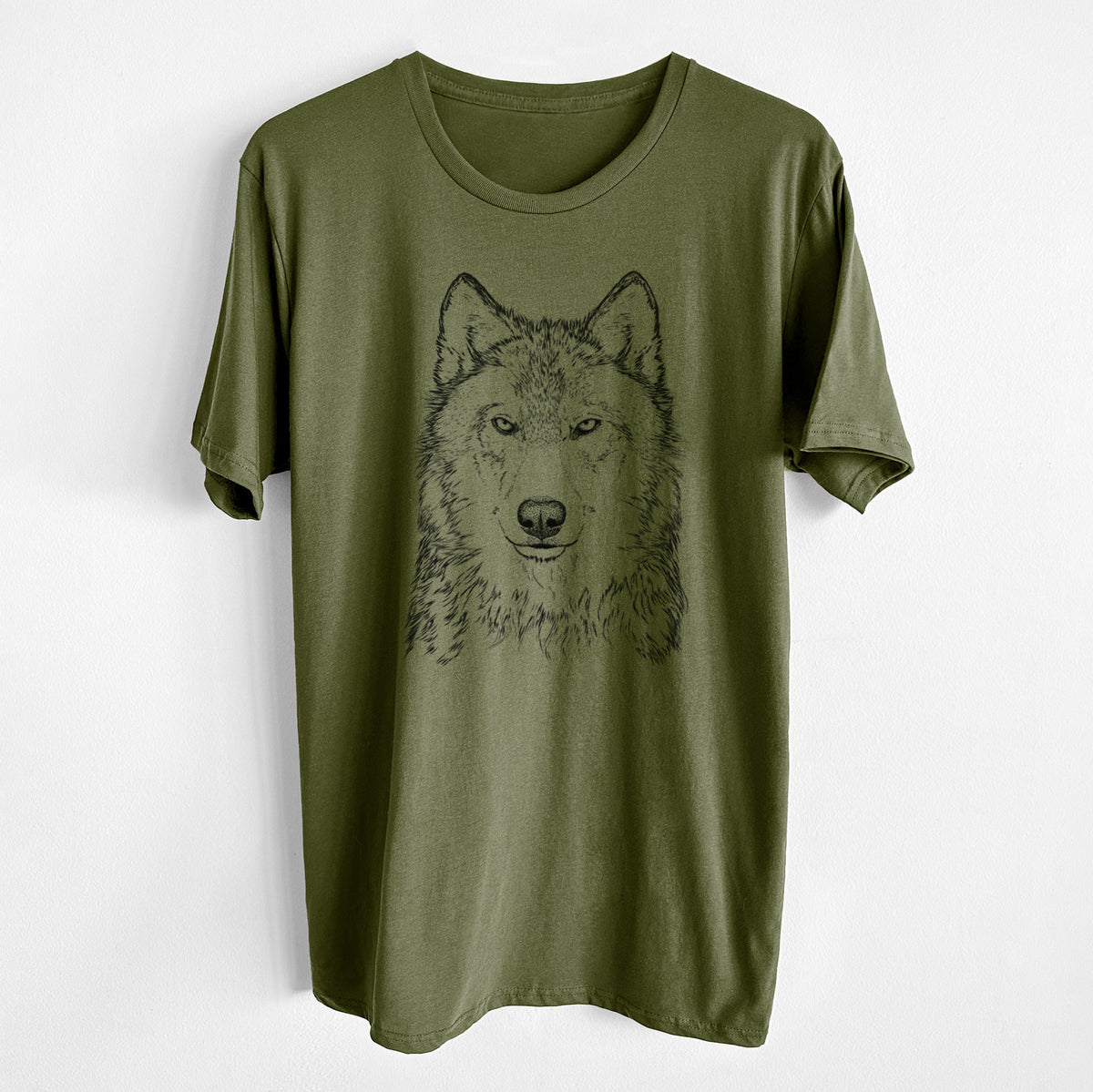 CLOSEOUT - Grey Wolf - Canis lupus - Unisex Crewneck - Made in USA - 100% Organic Cotton