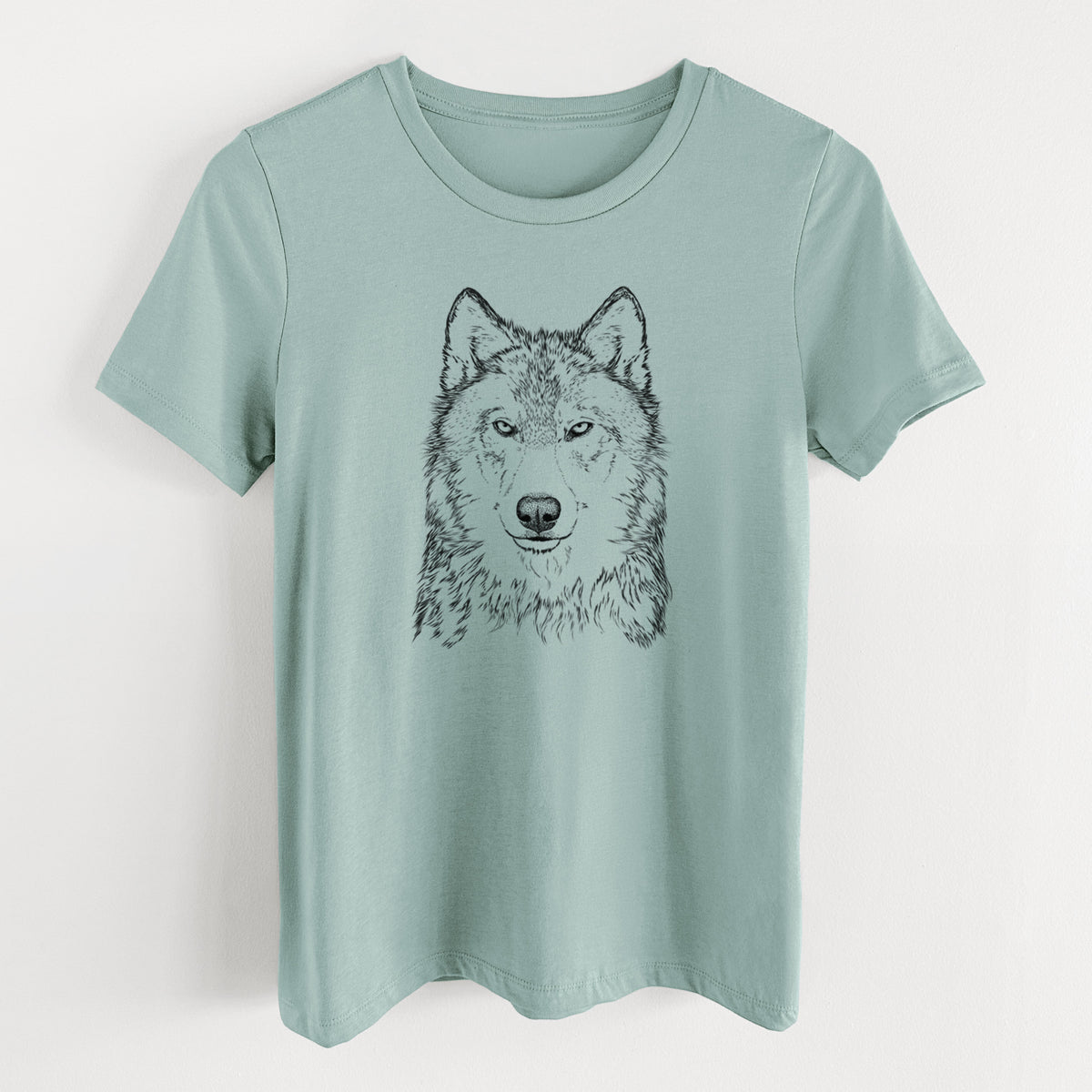 Grey Wolf - Canis lupus - Women&#39;s Lightweight Relaxed Fit 100% Cotton Crewneck