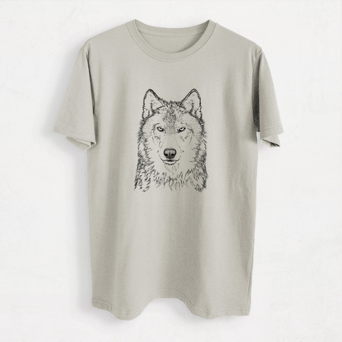 Grey Wolf - Canis lupus - Heavyweight Men&#39;s 100% Organic Cotton Tee