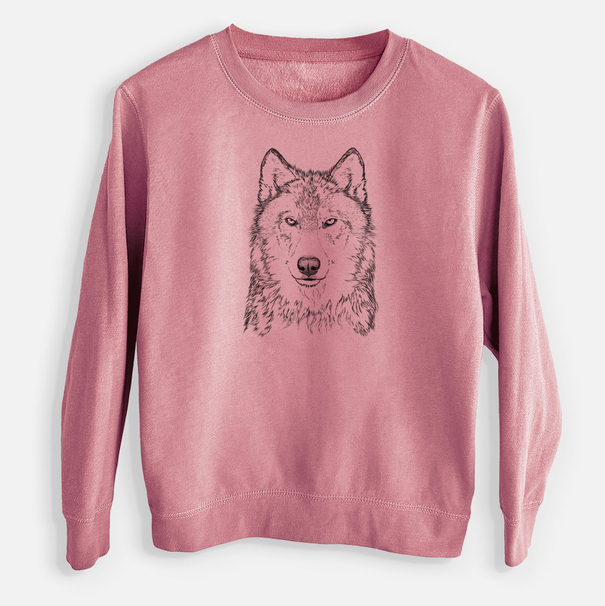 Grey Wolf - Canis lupus - Youth Lightweight Crewneck Sweatshirt