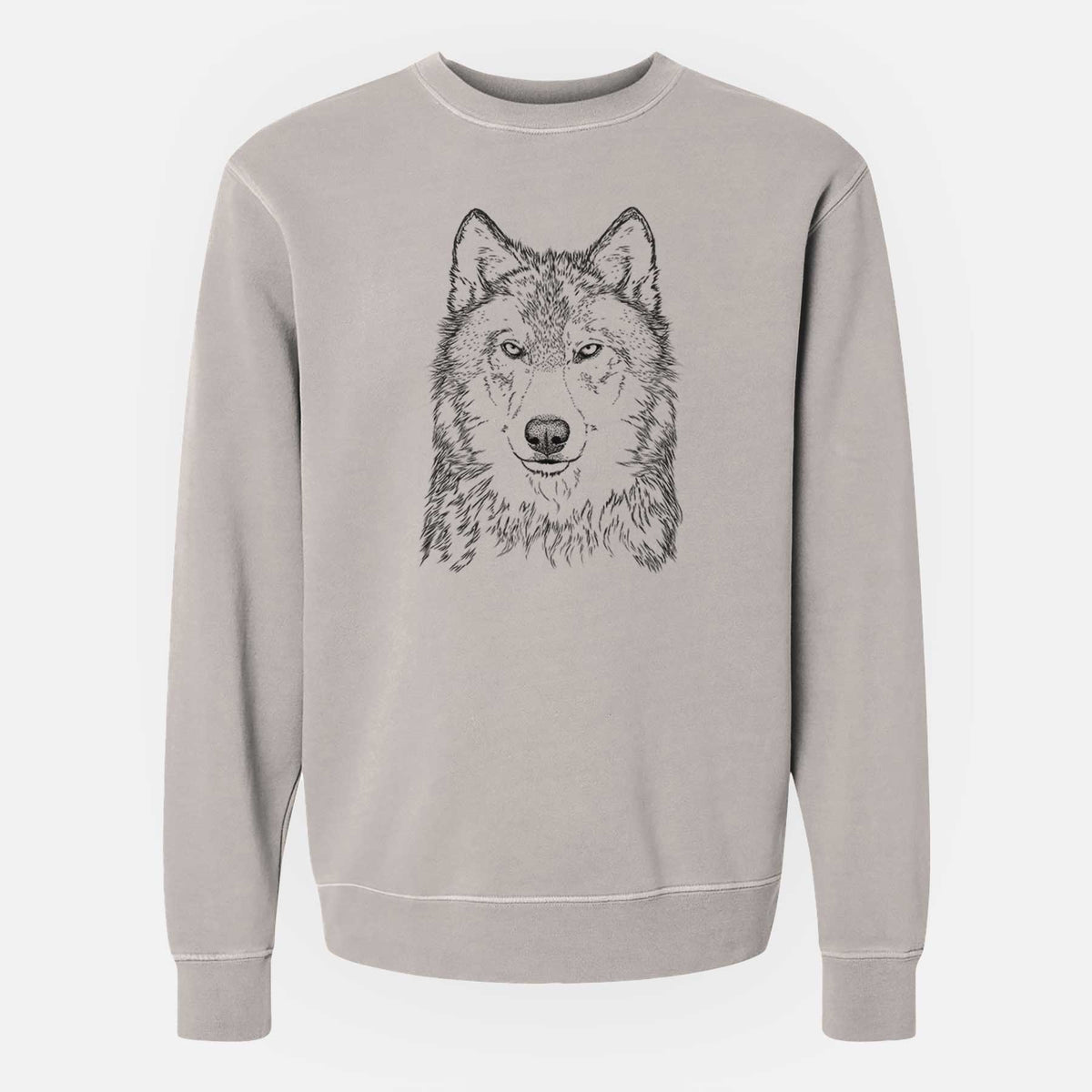 Grey Wolf - Canis lupus - Unisex Pigment Dyed Crew Sweatshirt