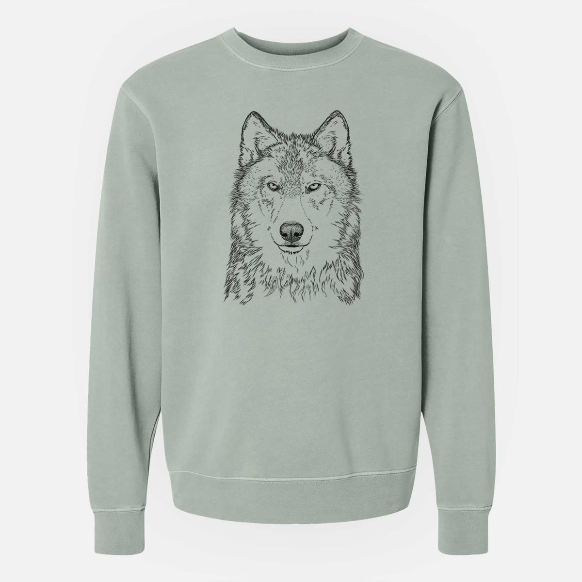 Grey Wolf - Canis lupus - Unisex Pigment Dyed Crew Sweatshirt