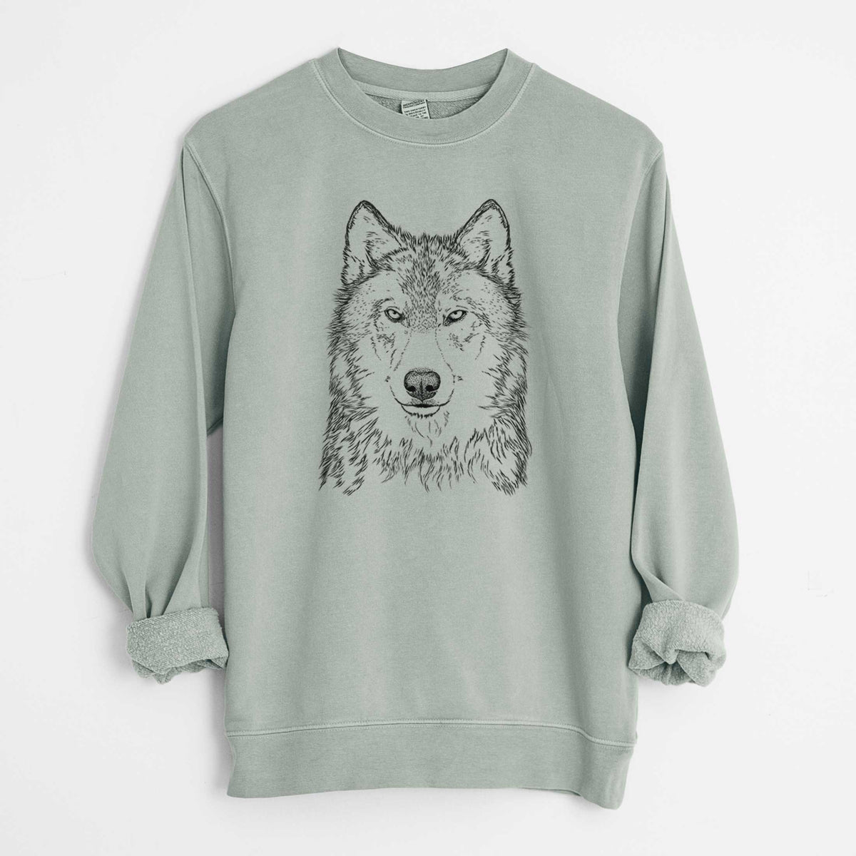 Grey Wolf - Canis lupus - Unisex Pigment Dyed Crew Sweatshirt