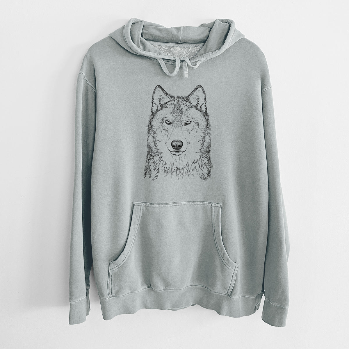 Grey Wolf - Canis lupus - Unisex Pigment Dyed Hoodie