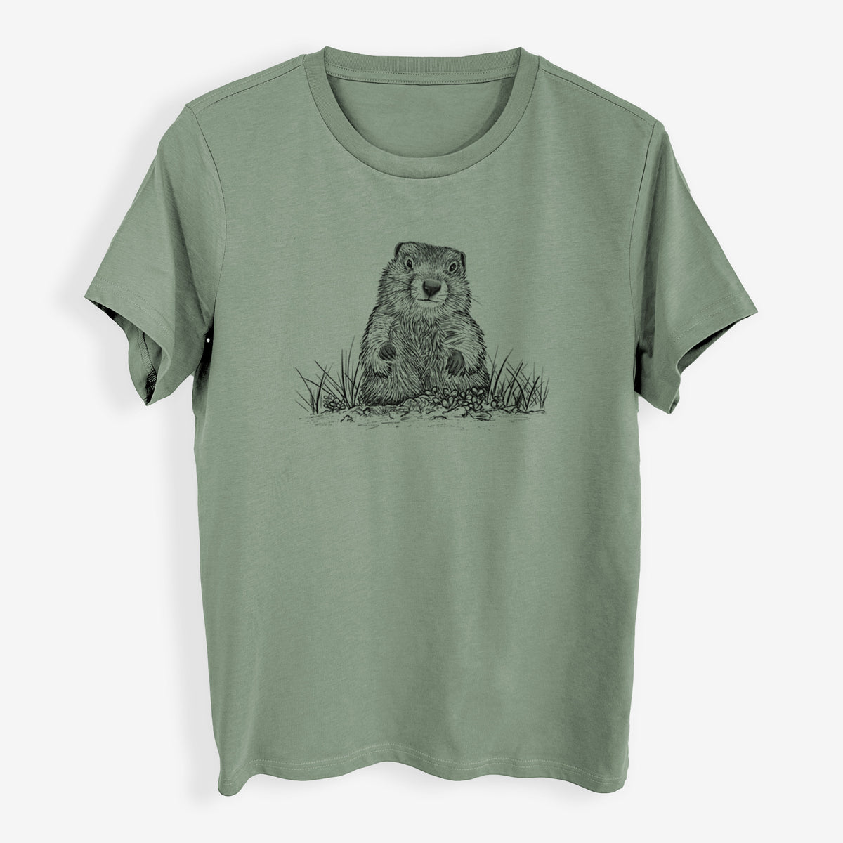 Groundhog - Marmota Monax - Womens Everyday Maple Tee