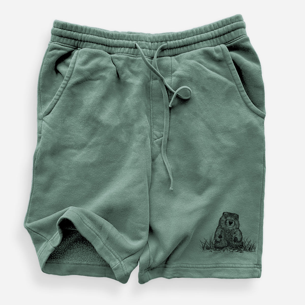 Groundhog - Marmota Monax - Unisex Pigment Dyed Shorts