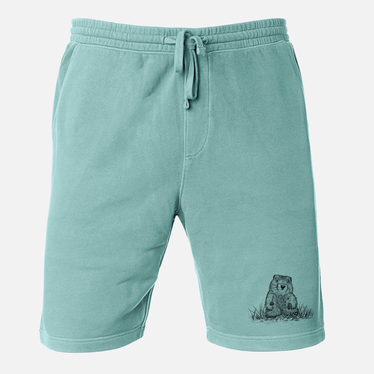 Groundhog - Marmota Monax - Unisex Pigment Dyed Shorts