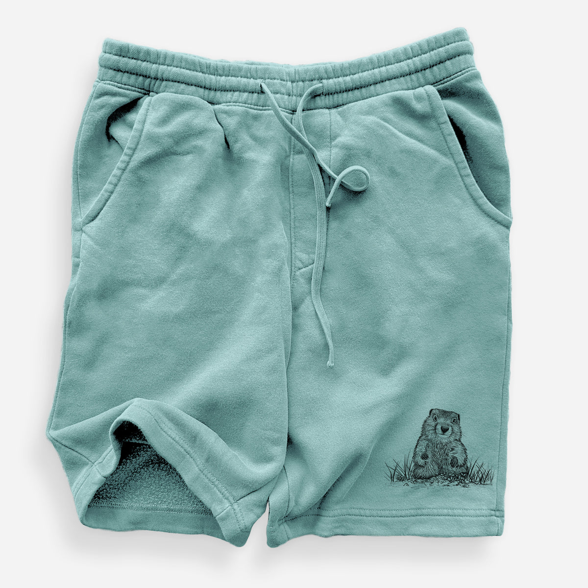 Groundhog - Marmota Monax - Unisex Pigment Dyed Shorts