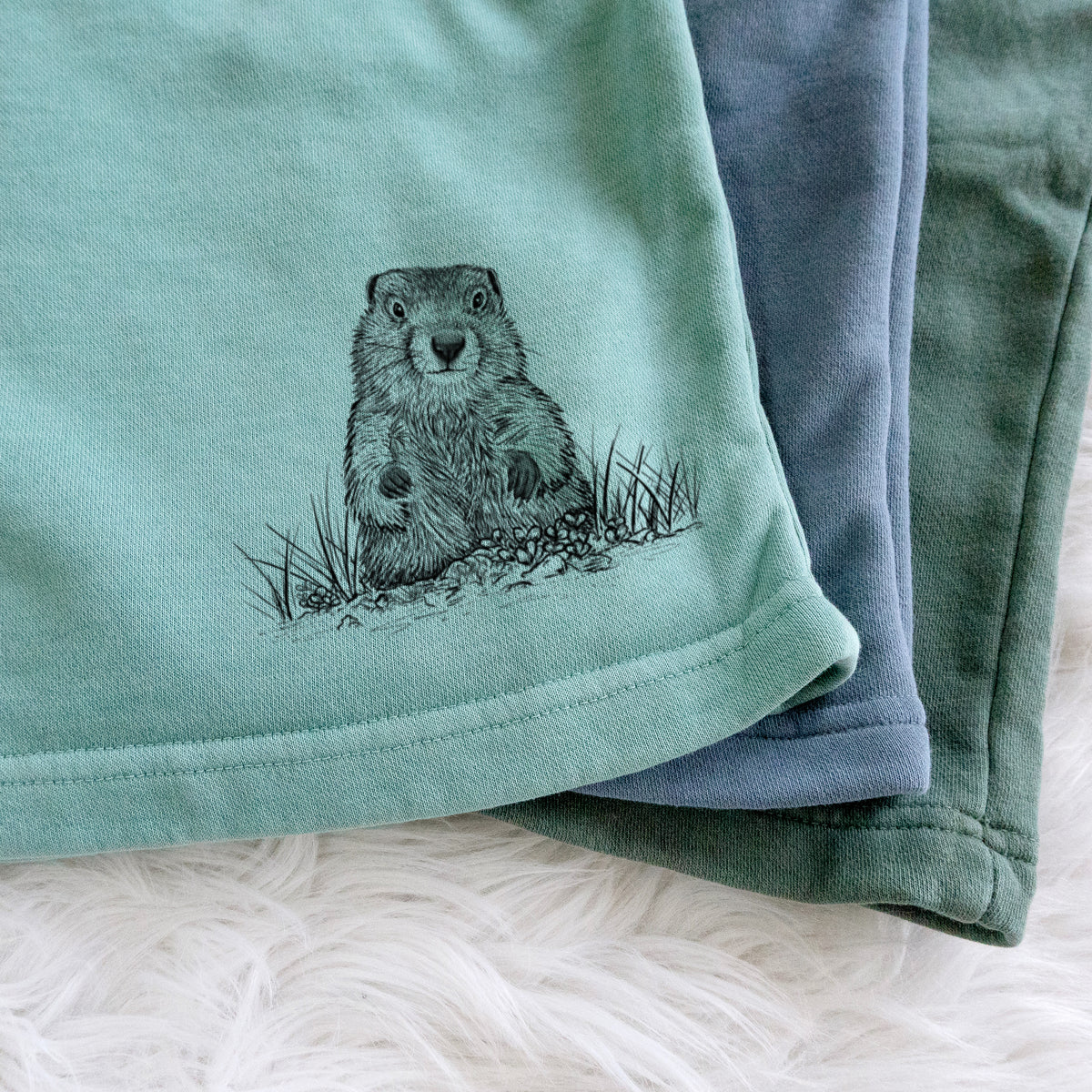 Groundhog - Marmota Monax - Unisex Pigment Dyed Shorts