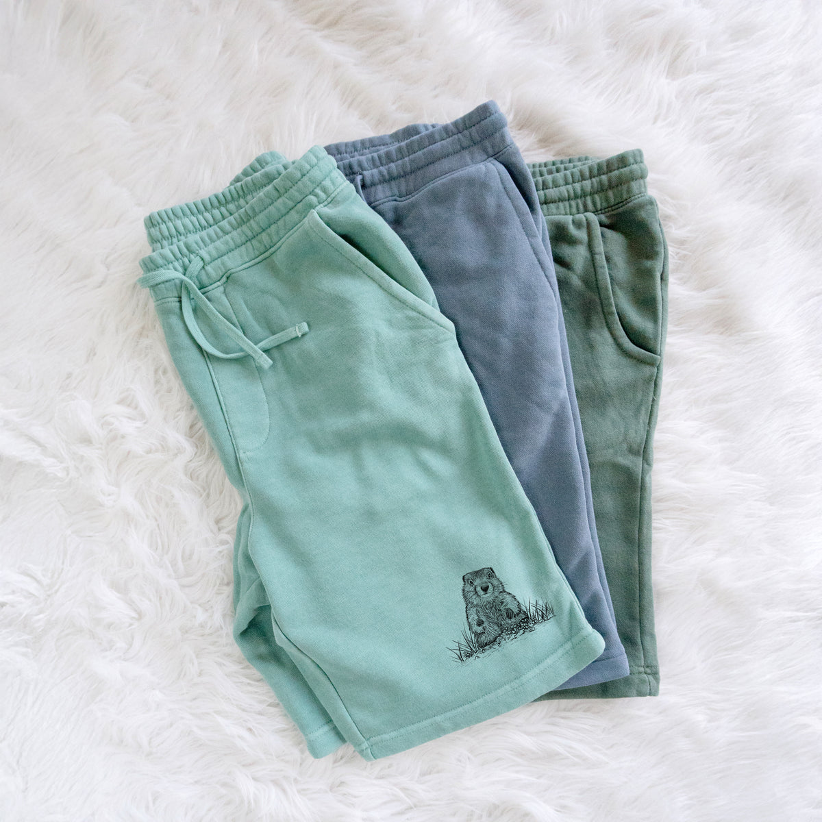 Groundhog - Marmota Monax - Unisex Pigment Dyed Shorts