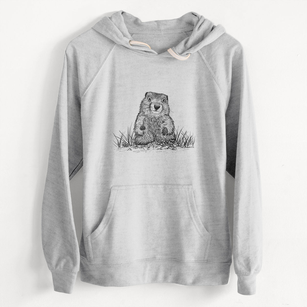 CLEARANCE - Groundhog - Marmota Monax  - Unisex Slim Fit Loopback Terry Hoodie