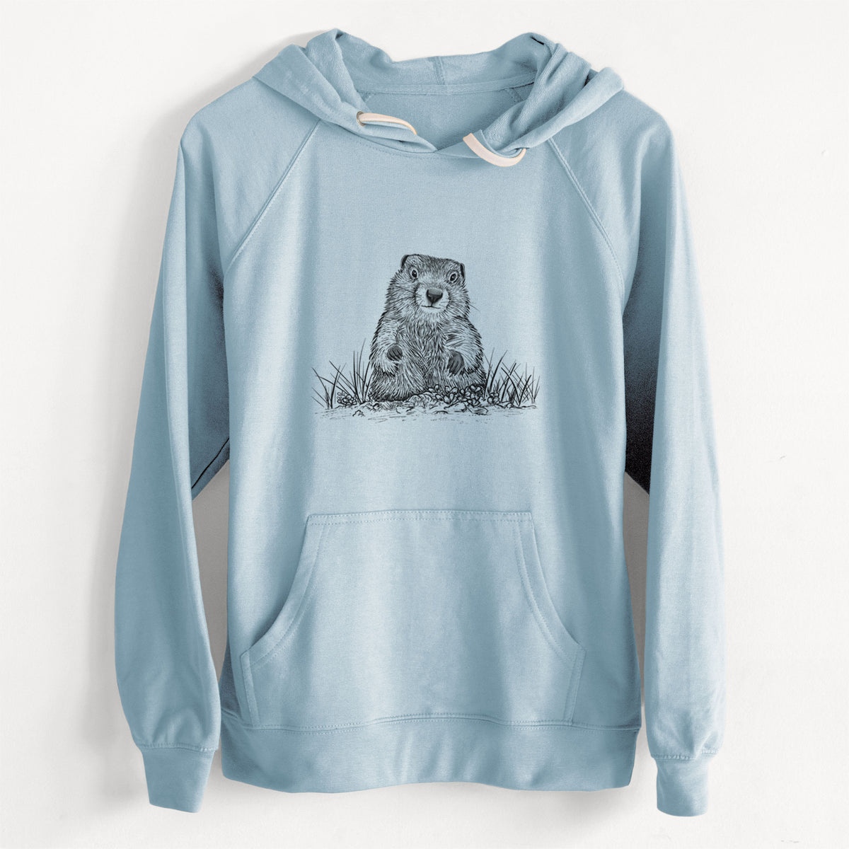 CLEARANCE - Groundhog - Marmota Monax  - Unisex Slim Fit Loopback Terry Hoodie