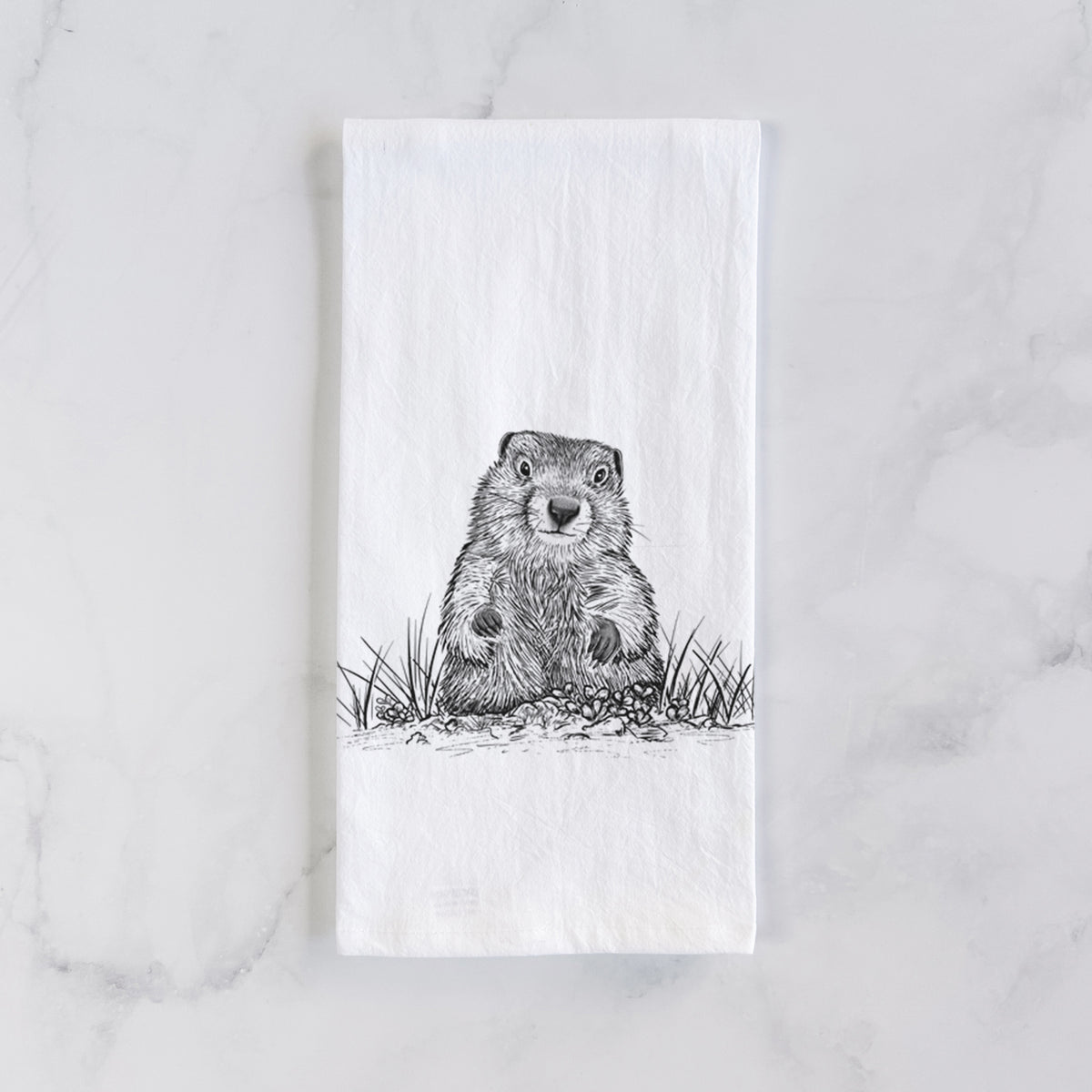 Groundhog - Marmota Monax Tea Towel