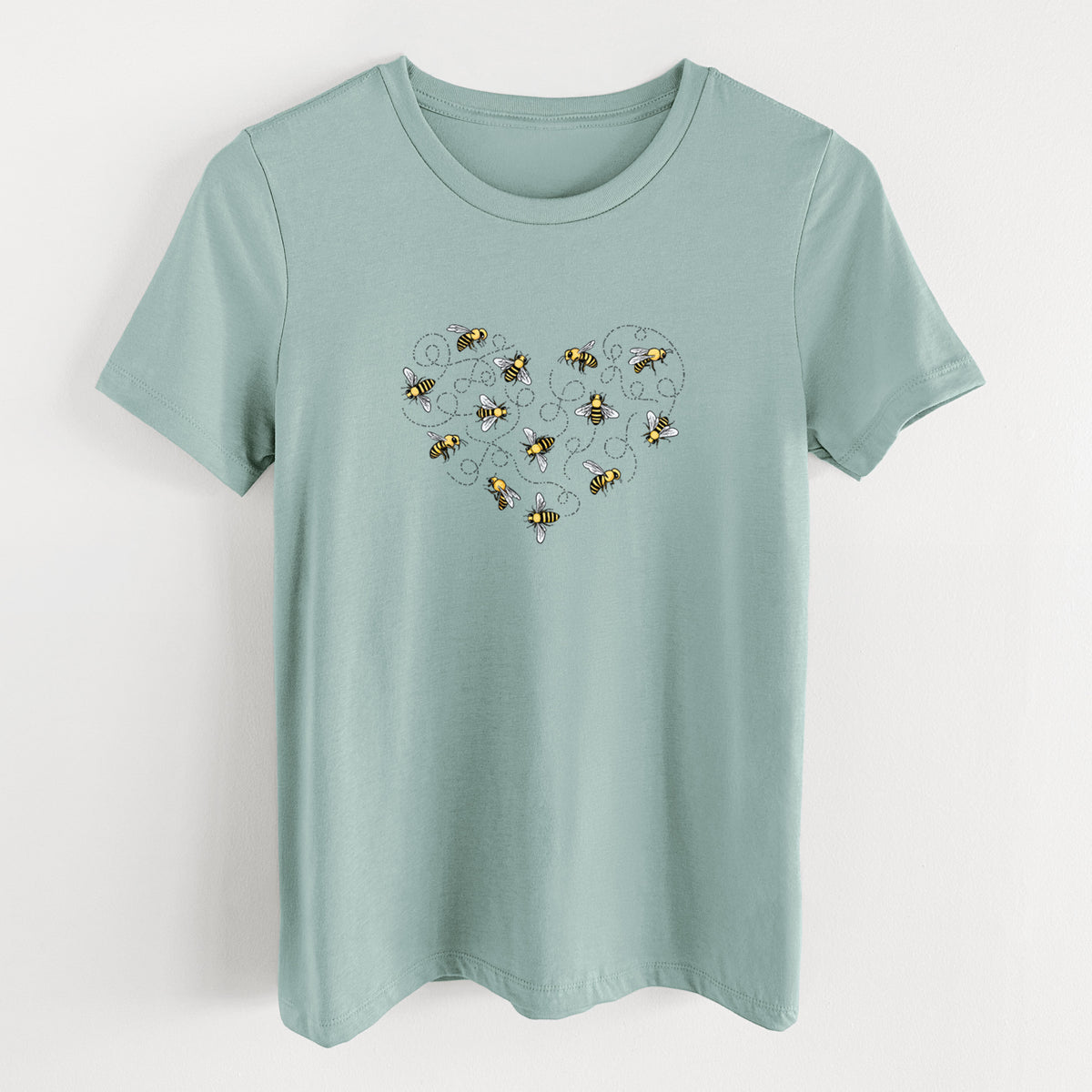 Heart Full of Honeybees - Women&#39;s Lightweight Relaxed Fit 100% Cotton Crewneck