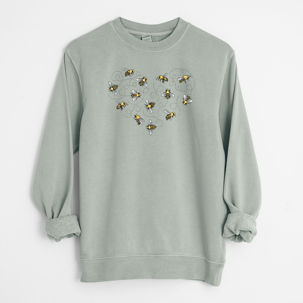 Heart Full of Honeybees - Unisex Pigment Dyed Crew Sweatshirt