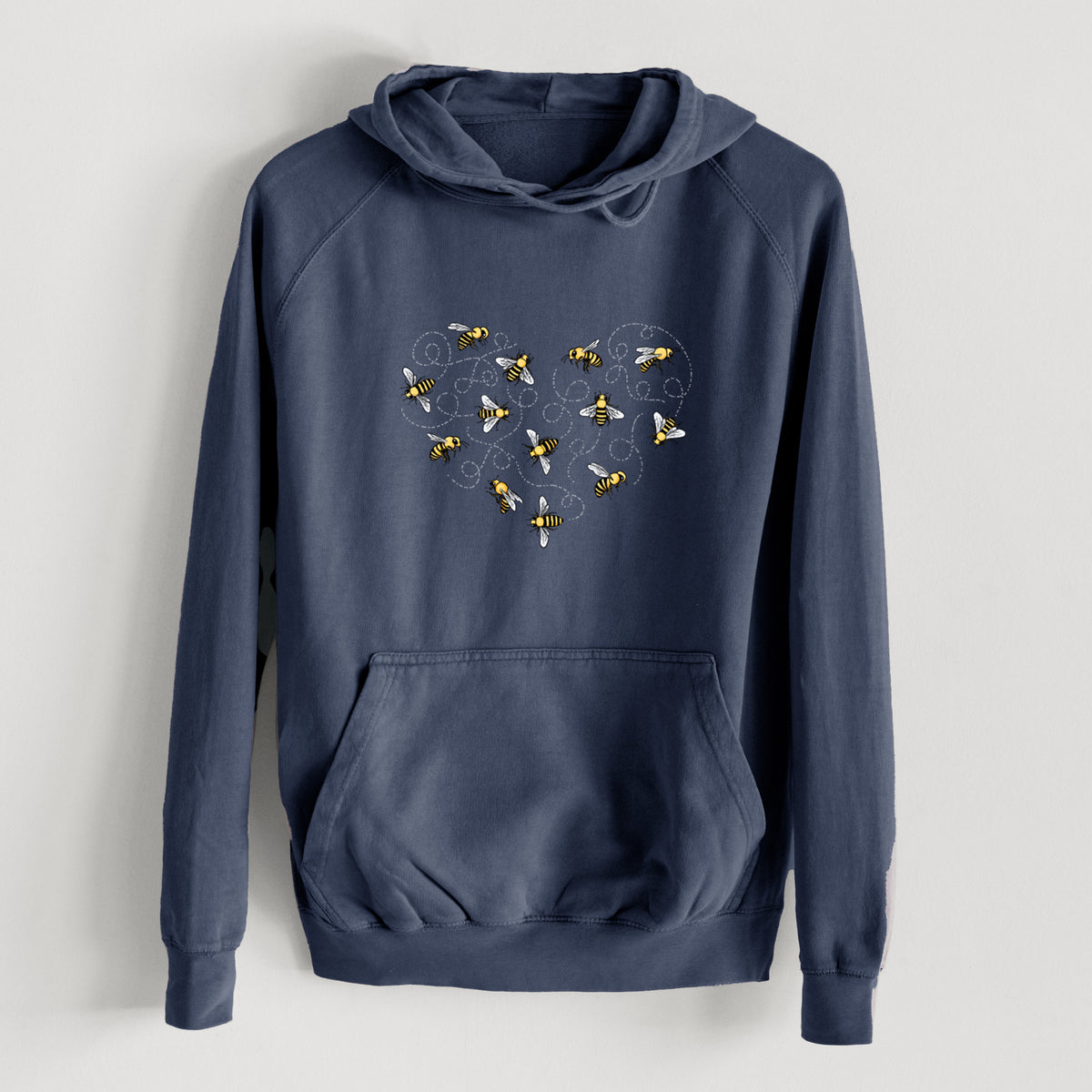 Heart Full of Honeybees  - Mid-Weight Unisex Vintage 100% Cotton Hoodie