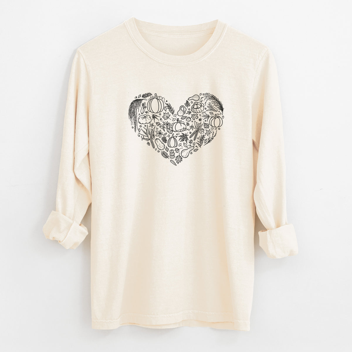 Heart Full of Fall - Unisex Comfort Colors 100% Cotton Long Sleeve