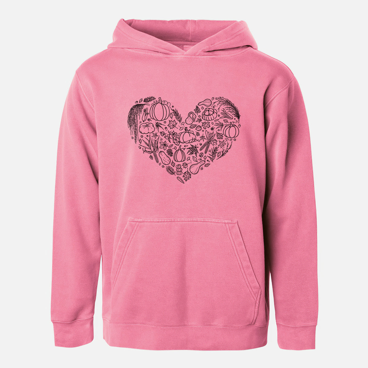 Heart Full of Fall - Youth Pigment Dyed Hoodie