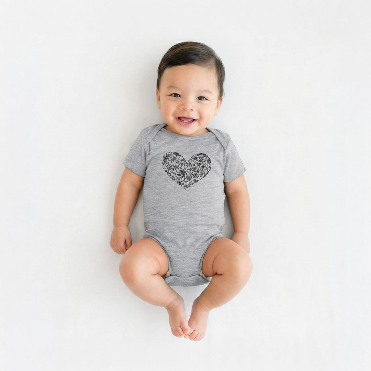 Heart Full of Autumn Leaves - Baby Fine Jersey Bodysuit