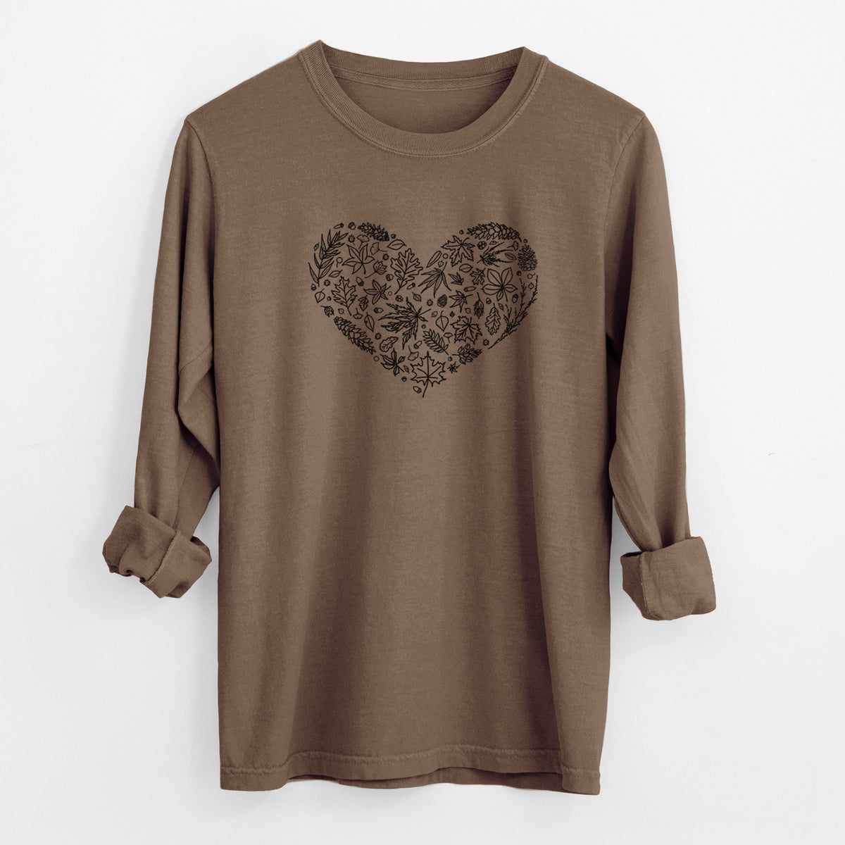 Heart Full of Autumn Leaves - Unisex Comfort Colors 100% Cotton Long Sleeve