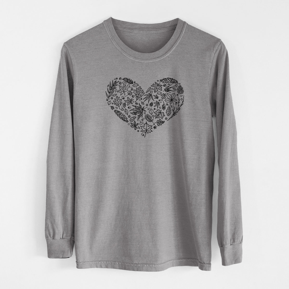 Heart Full of Autumn Leaves - Unisex Comfort Colors 100% Cotton Long Sleeve