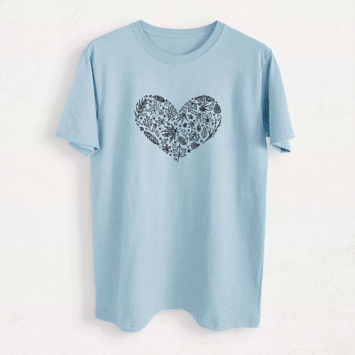 Heart Full of Autumn Leaves - Heavyweight Men&#39;s 100% Organic Cotton Tee