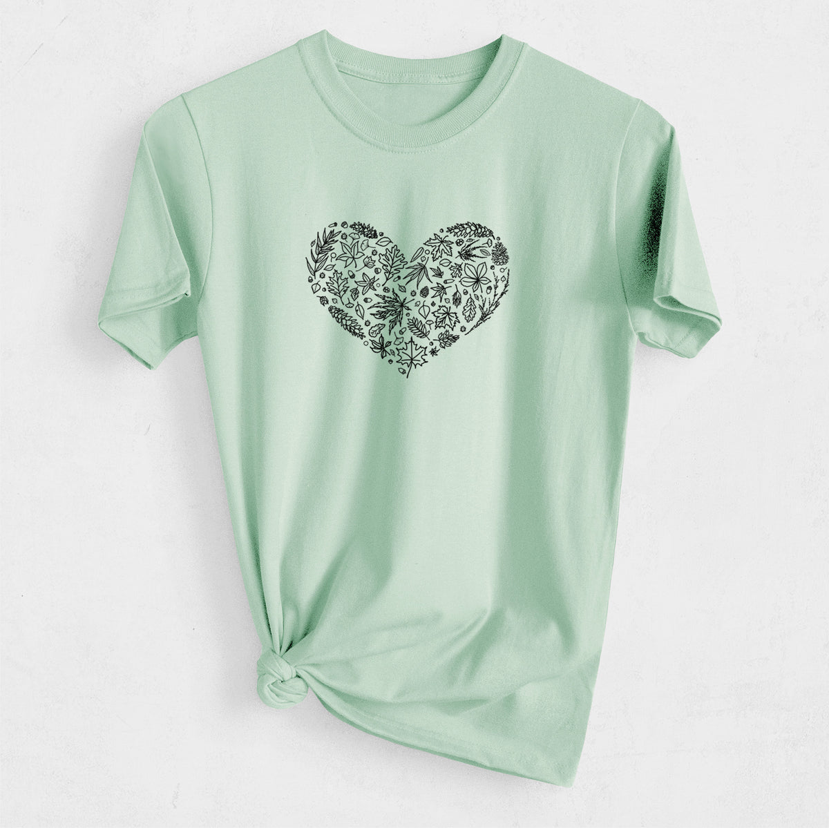 Heart Full of Autumn Leaves - Heavyweight Men&#39;s 100% Organic Cotton Tee