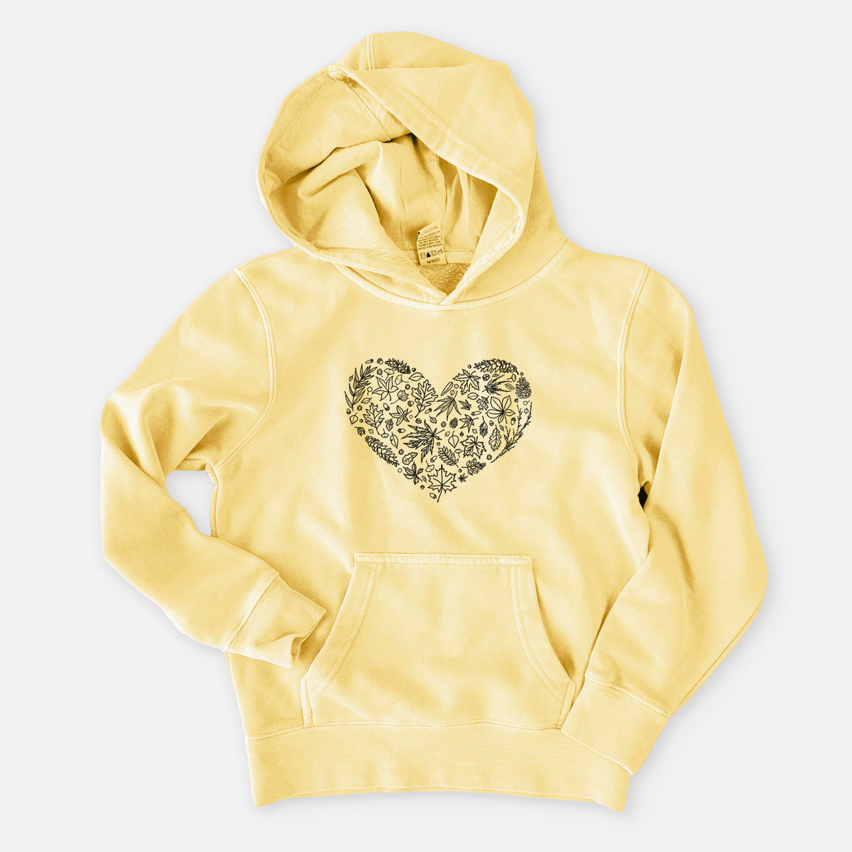 Heart Full of Autumn Leaves - Youth Pigment Dyed Hoodie