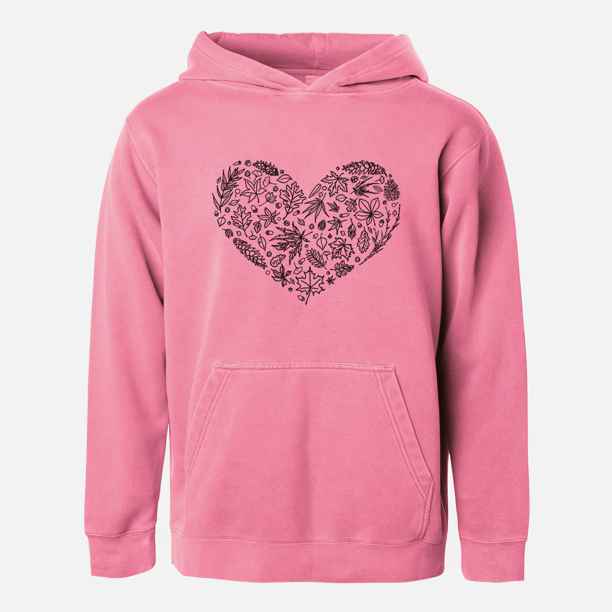 Heart Full of Autumn Leaves - Youth Pigment Dyed Hoodie