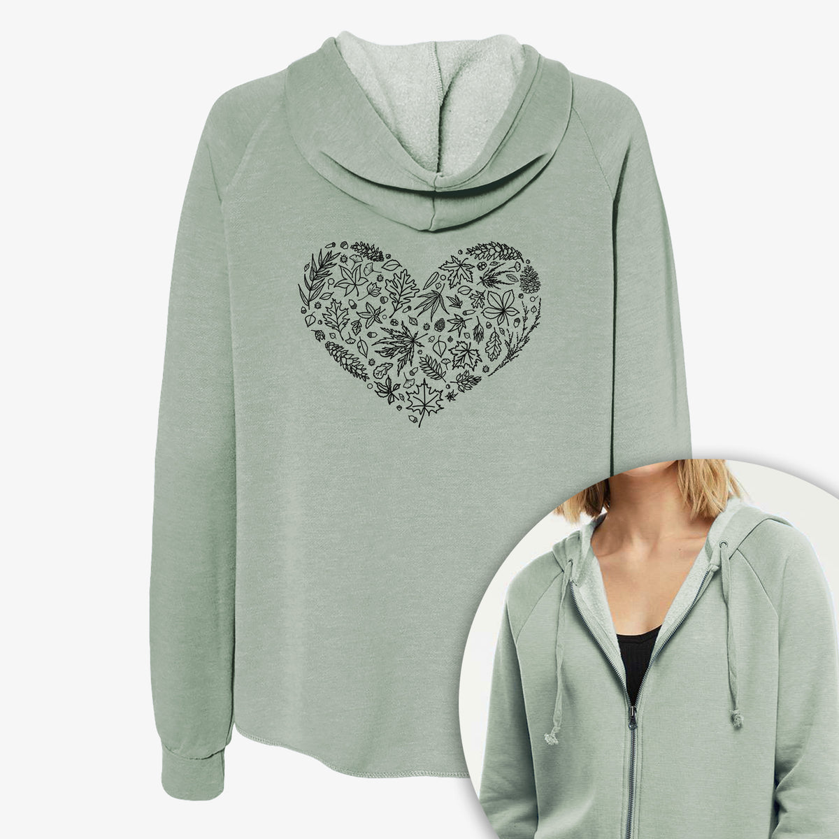 Heart Full of Autumn Leaves - Women's Cali Wave Zip-Up Sweatshirt