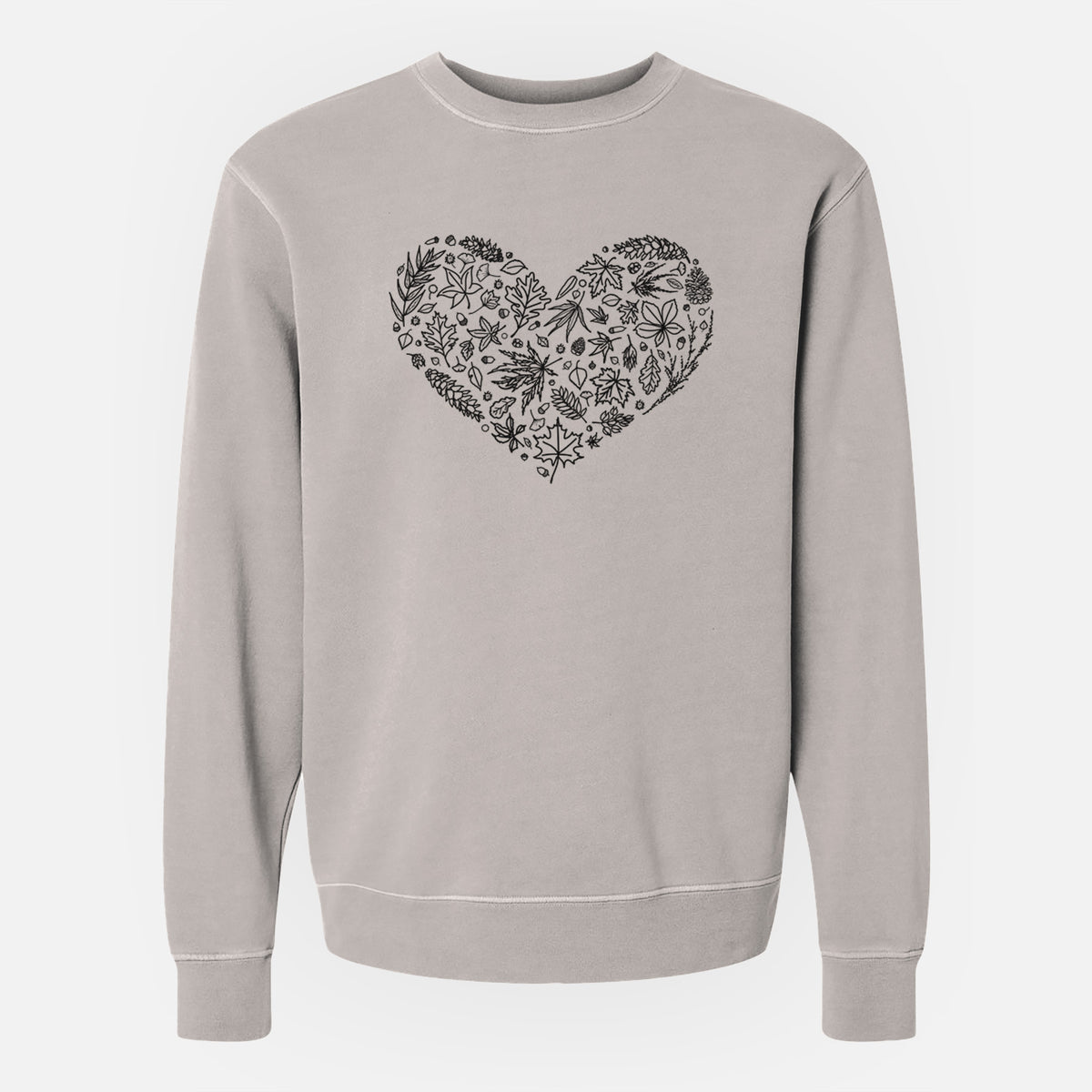 Heart Full of Autumn Leaves - Unisex Pigment Dyed Crew Sweatshirt