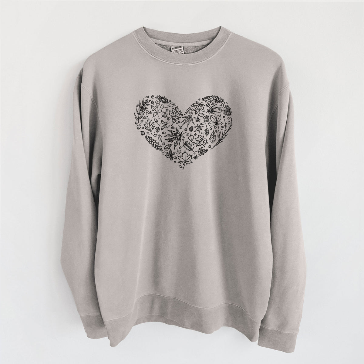 Heart Full of Autumn Leaves - Unisex Pigment Dyed Crew Sweatshirt