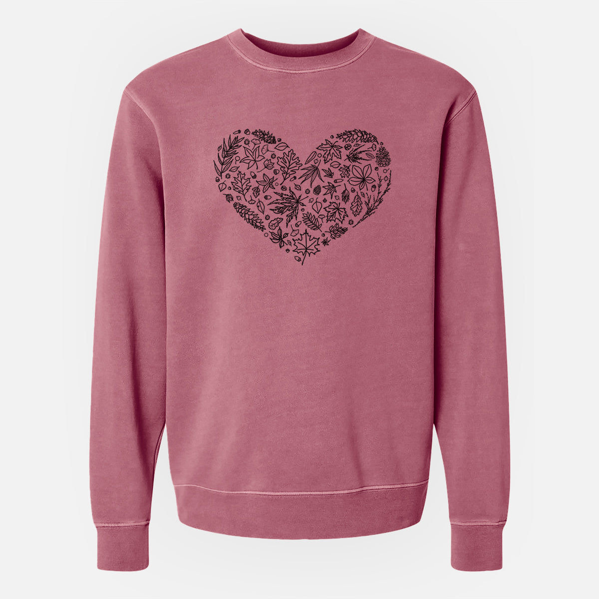 Heart Full of Autumn Leaves - Unisex Pigment Dyed Crew Sweatshirt