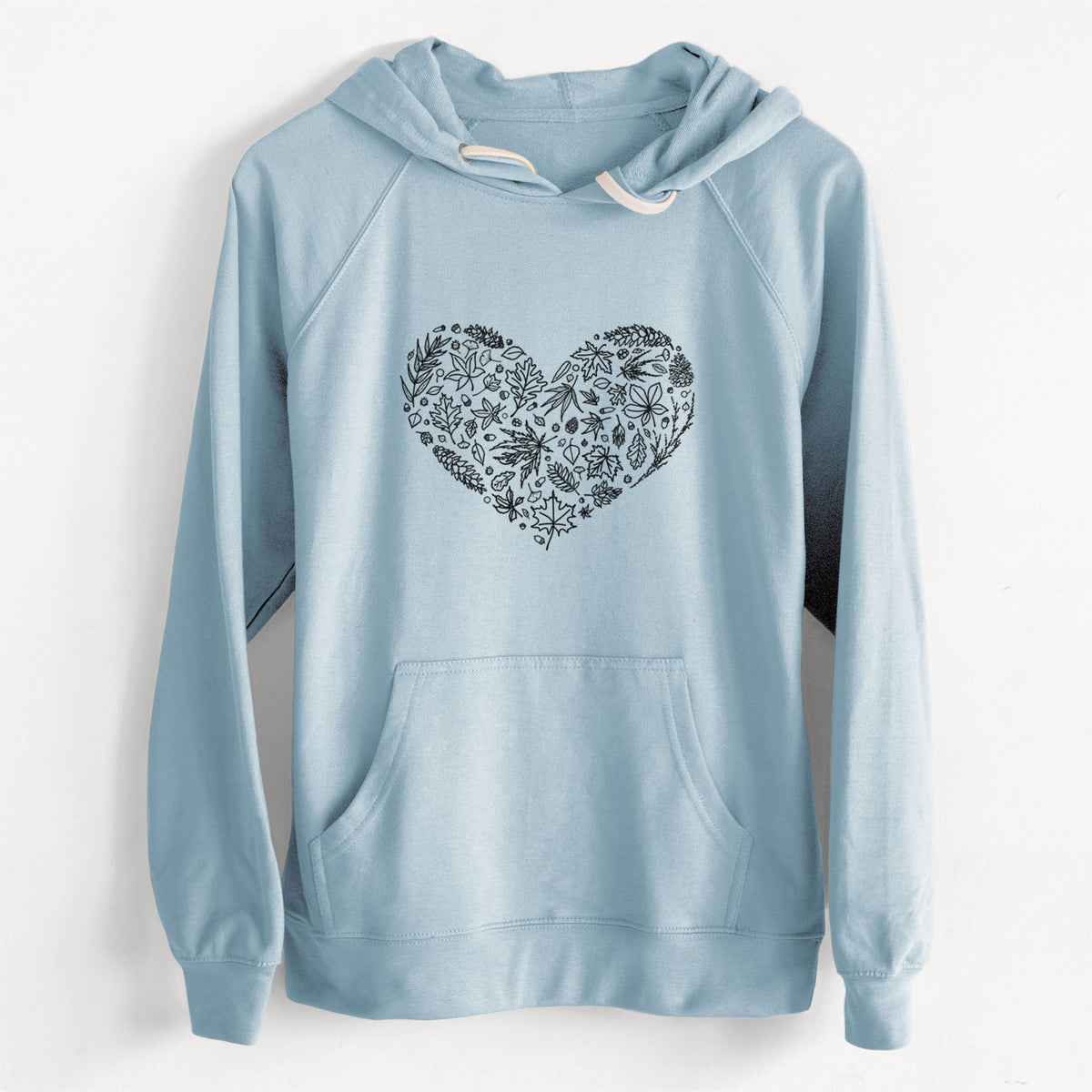 CLEARANCE - Heart Full of Autumn Leaves  - Unisex Slim Fit Loopback Terry Hoodie