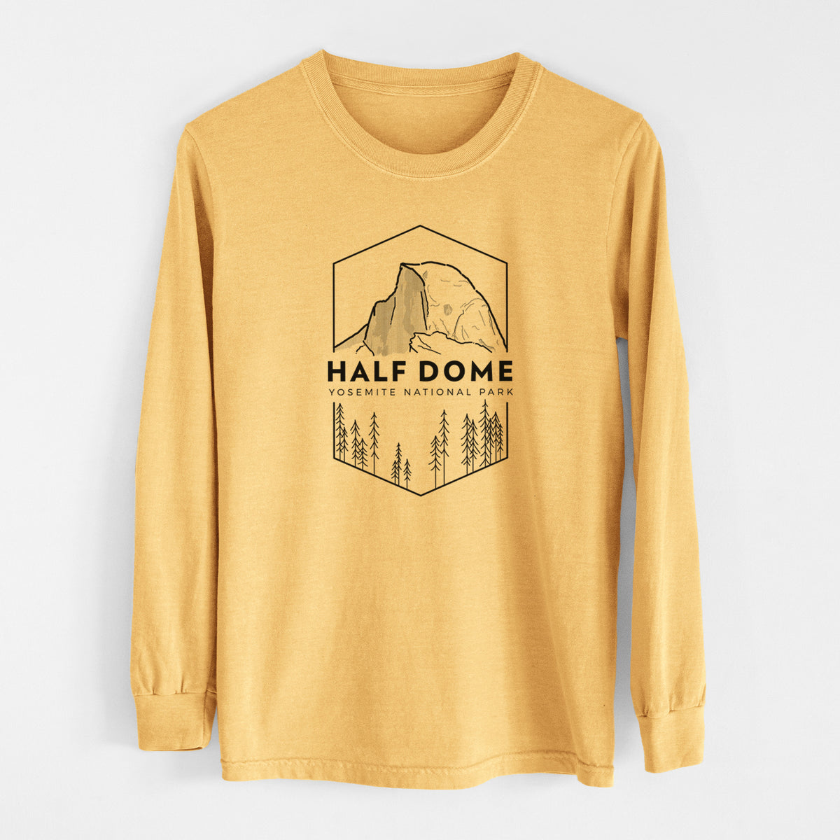 Half Dome - Yosemite National Park - Men&#39;s Heavyweight 100% Cotton Long Sleeve