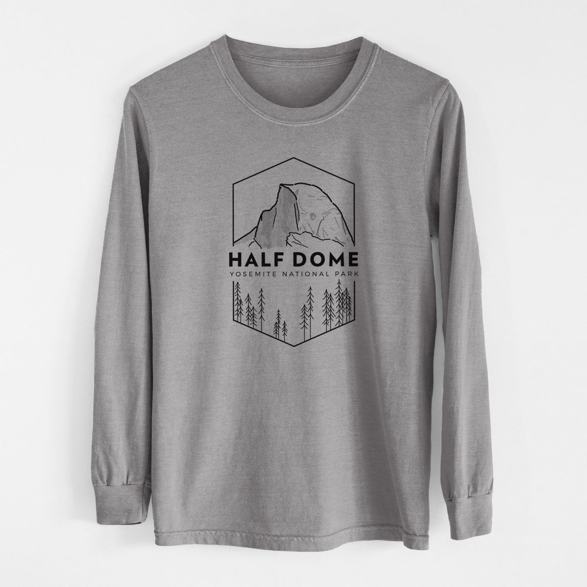 Half Dome - Yosemite National Park - Men&#39;s Heavyweight 100% Cotton Long Sleeve