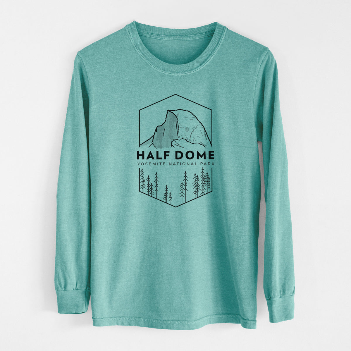 Half Dome - Yosemite National Park - Men&#39;s Heavyweight 100% Cotton Long Sleeve