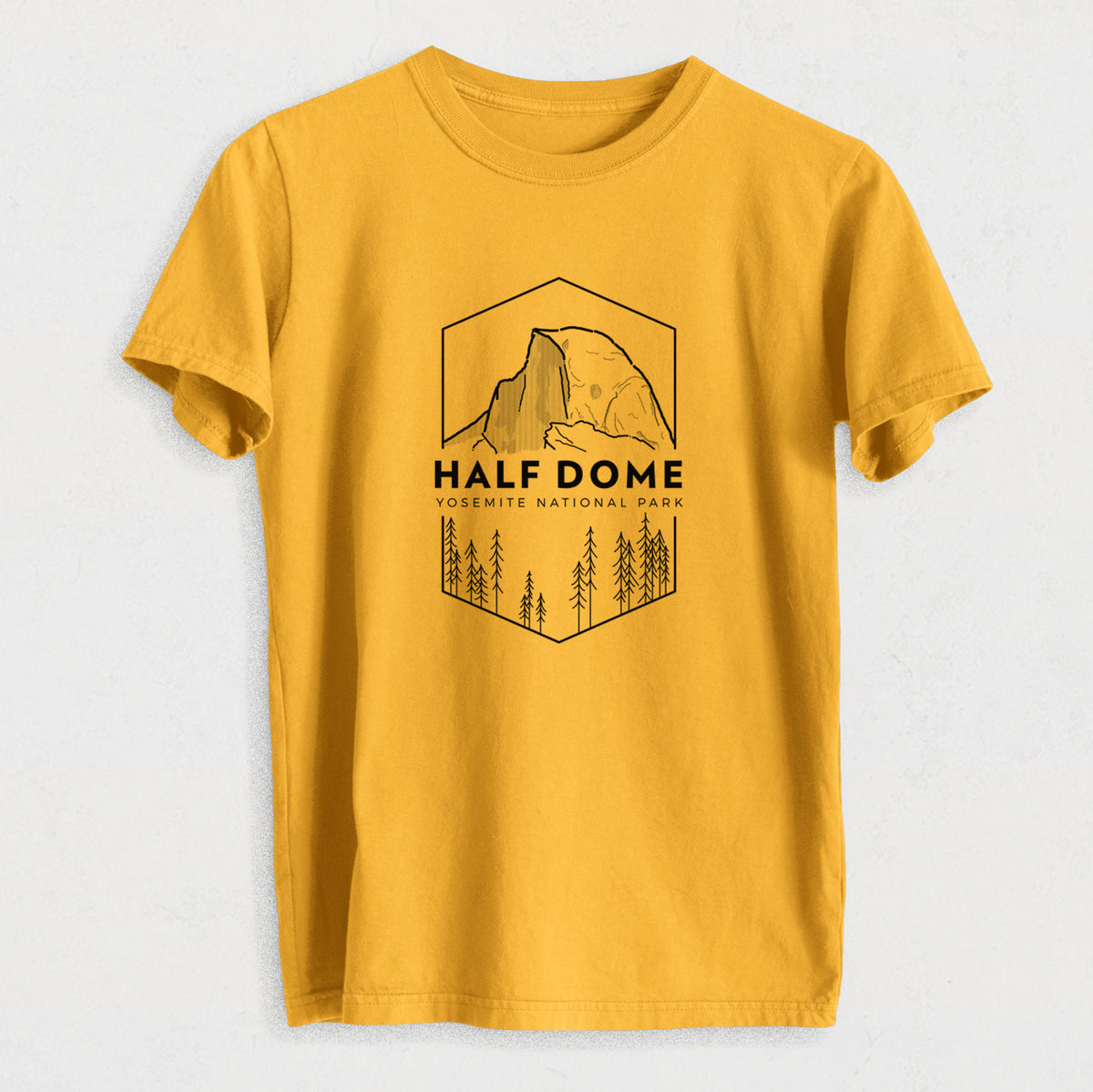 Half Dome - Yosemite National Park - Heavyweight Men&#39;s 100% Organic Cotton Tee