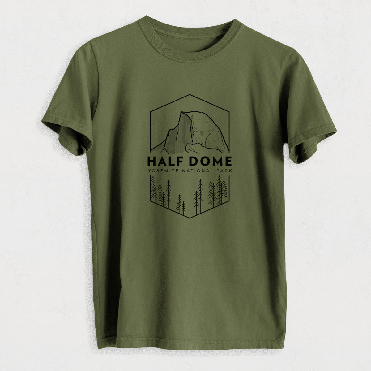 Half Dome - Yosemite National Park - Heavyweight Men&#39;s 100% Organic Cotton Tee